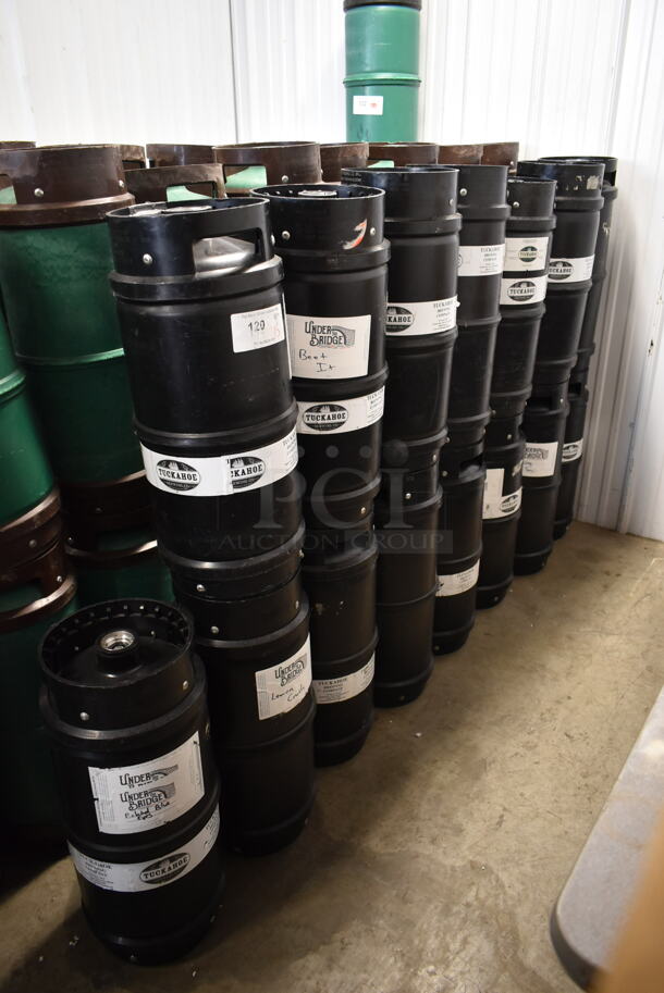 15 Black Sixth Size Barrel Kegs. 15 Times Your Bid! - Image 1 of 6