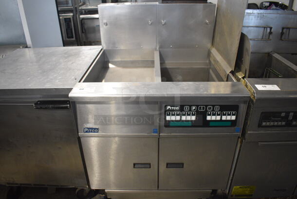 Pitco SG14-JS Commercial Stainless Steel  Natural Gas Fryer on Commercial Casters. 11,000 BTU.