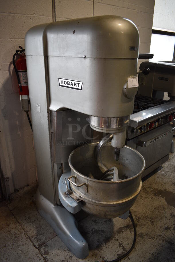 Hobart Model M 802 Metal Commercial Floor Style 80 Quart Planetary Dough Mixer w/ Metal Mixing Bowl, Paddle and Dough Hook Attachments. 230 Volts, 3 Phase. 28x41x65 - Image 4 of 8