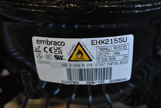 BRAND NEW SCRATCH AND DENT! Embraco EXH2155U Motor. 115-127 Volts, 1 Phase.  - Image 5 of 5