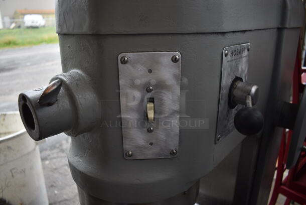 Hobart Model H-600 Metal Commercial Floor Style 60 Quart Planetary Dough Mixer w/ Pelican Head, Stainless Steel Mixing Bowl, Bowl Dolly, Whisk, Paddle and Dough Hook Attachments. 230 Volts, 1 Phase. 26x40x56 - Image 2 of 12