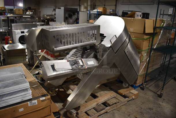 HARD TO FIND! Bizerba A510 Stainless Steel Commercial Floor Style Fully Automatic Industrial Slicer Stacker on Commercial Casters. Goes GREAT w/ Lot # 203! Retail Price $89,000! 208 Volts, 3 Phase. 84x32x60 - Image 9 of 12
