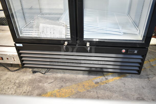 BRAND NEW SCRATCH AND DENT! 2023 KoolMore MDR-2GD-35C Metal Commercial 2 Door Reach In Cooler Merchandiser w/ Poly Coated Racks on Commercial Casters. 115 Volts, 1 Phase. Tested and Powers On But Does Not Get Cold - Image 4 of 10