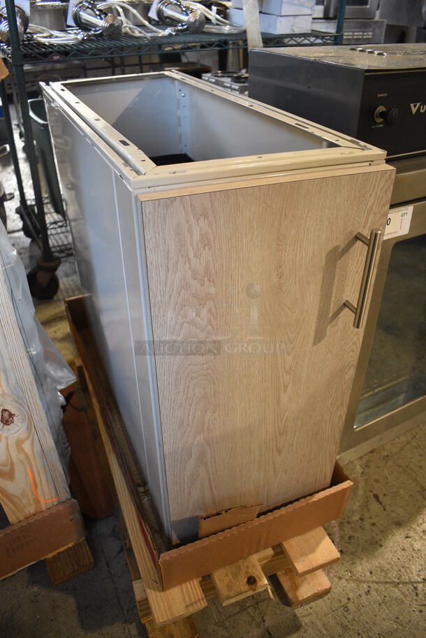 BRAND NEW IN CRATE! Royston 62091077-296 Gray Wood Pattern Cabinet. 12x29x27 - Image 8 of 10