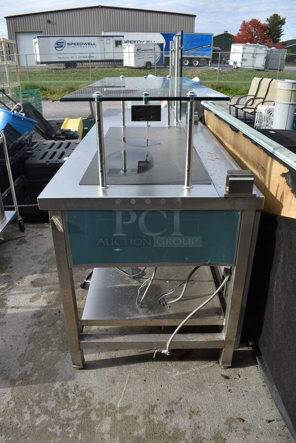 Stainless Steel Commercial Warming Counter w/ Shelf and Sneeze Guard Panel. 95x34x50 - Image 2 of 6
