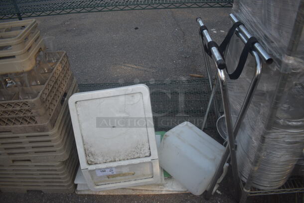 ALL ONE MONEY! Lot of Cutting Boards, Tray Stand, Plastic Containers AND MORE!  - Image 1 of 5