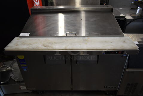 Everest EPBR2 Stainless Steel Commercial Sandwich Salad Prep Table Bain Marie Mega Top on Commercial Casters. 115 Volts, 1 Phase. Tested and Working!
