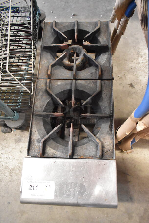 Stainless Steel Commercial Countertop Natural Gas Powered 2 Burner Range.  - Image 2 of 5