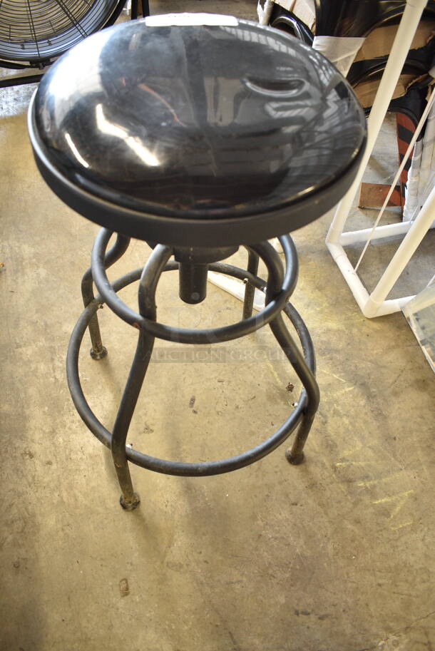 BRAND NEW SCRATCH AND DENT! Pittsburgh Black Metal Swivel Stool.  - Image 1 of 5