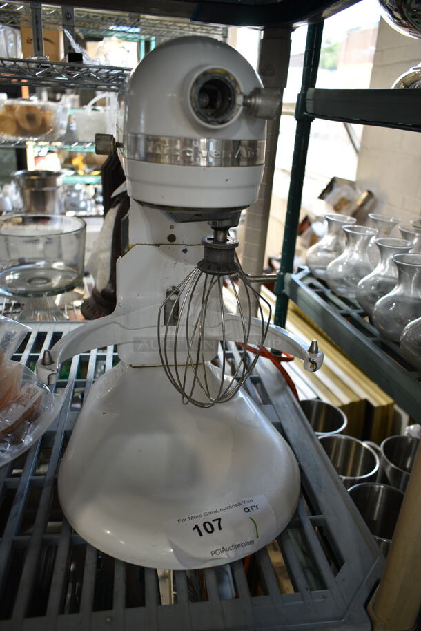 KitchenAid RKSM8990WH Metal Countertop Planetary Mixer w/ Whisk Attachment. 120 Volts, 1 Phase. Tested and Working! - Image 3 of 6