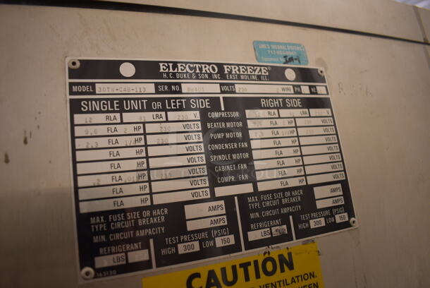Electro Freeze Model 30TN-CAB-113 Stainless Steel Commercial Water Cooled Floor Style 2 Flavor w/ Twist Soft Serve Ice Cream Machine on Commercial Casters. 230 Volts, 1 Phase. 26x38x68 - Image 6 of 7