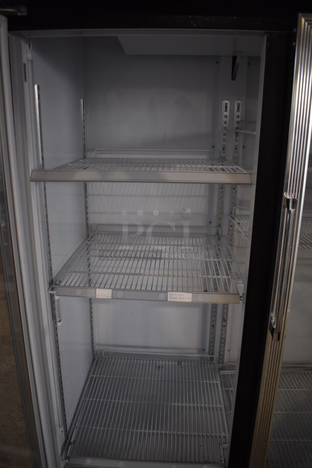 Dukers DSM-41R Metal Commercial 2 Door Reach In Cooler Merchandiser w/ Poly Coated Racks on Commercial Casters. 115 Volts, 1 Phase. Tested and Working! - Image 4 of 10