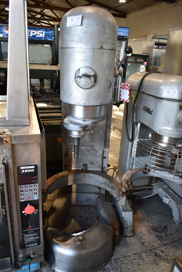 Hobart Metal Commercial Floor Style 140 Quart Planetary Dough Mixer. Appears To Be Model V1401. 208/250 Volts. 