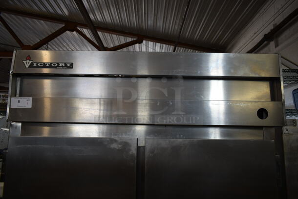 Victory VF-2 Stainless Steel Commercial 2 Door Reach In Freezer w/ Metal Pan Rack on Commercial Casters. 115 Volts, 1 Phase. Tested and Working! - Image 2 of 7