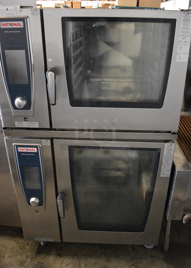 2 2019 Rational Stainless Steel Commercial Combitherm Self Cooking Center Convection Ovens on Commercial Casters. Top Model: SCC WE 62. Bottom Model: SCC WE 102. 480 Volts, 3 Phase. 42x40x72. 2 Times Your Bid! - Image 2 of 8