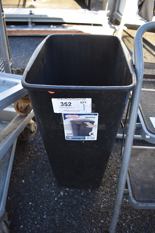 Black Poly Trash Can. 12x16x23