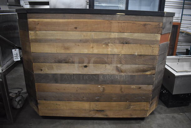 Wood Pattern Portable Bar on Commercial Casters. 61x29x48 - Image 10 of 10
