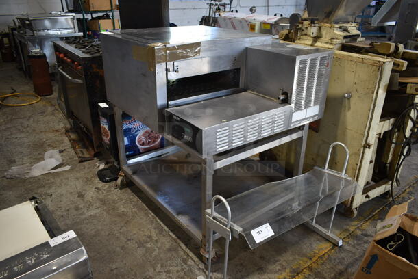 Lincoln Impinger Stainless Steel Commercial Electric Powered Single Deck Conveyor Pizza Oven on Commercial Casters Missing Conveyor. 3 Phase. - Image 2 of 5
