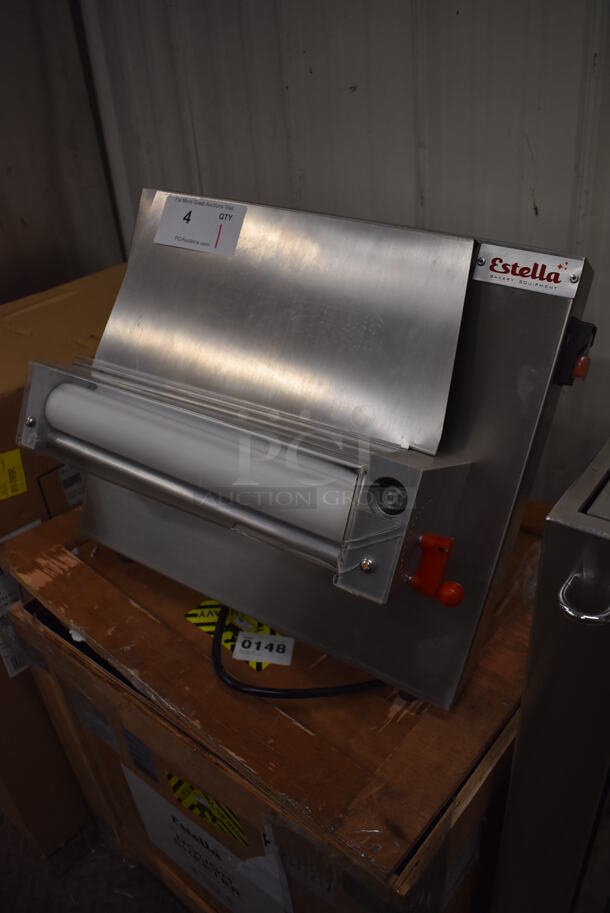 BRAND NEW SCRATCH AND DENT! Estella 348EDS12S 12" Metal Commercial Countertop One Stage Dough Sheeter. 120 Volts, 1 Phase. 19x20x15. Tested and Working! - Image 3 of 7