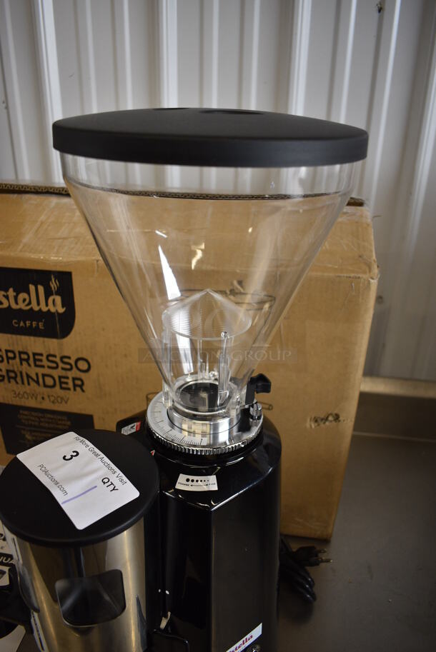 BRAND NEW IN BOX! Estella Model 236ECEG26 Metal Commercial Countertop Espresso Bean Grinder w/ Hopper. Unit Was Only Used as a Demonstration at Trade Shows. 110/120 Volts, 1 Phase. 9x14x22. Tested and Working! - Image 5 of 8