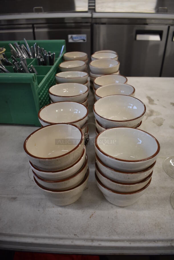 ALL ONE MONEY! Lot of Items on Tabletop Including Ceramic Plates, Ceramic Bowls, Silverware and Glasses - Image 5 of 7