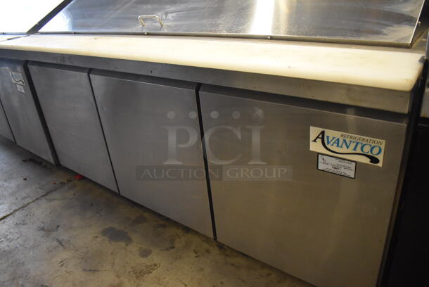 Avantco 178SCLM3 Stainless Steel Commercial Sandwich Salad Prep Table Bain Marie Mega Top on Commercial Casters. 115 Volts, 1 Phase. 70x32x47. Tested and Does Not Power On - Image 4 of 9