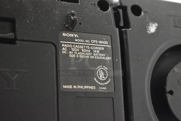 Stainless Steel Wall Mount Shelf w/ Sony CFS-W430 Radio Cassette Corder. BUYER MUST REMOVE. (kitchen) - Image 7 of 7