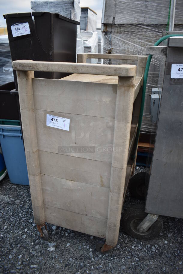 Tan Poly 3 Tier Cart on Commercial Casters. 18x31x37 - Image 3 of 5