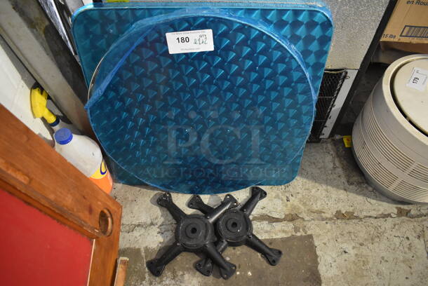 ALL ONE MONEY! Lot of 2 Metal Tabletops and 2 Metal Table Base Tops. Includes 24x24x1, 24x24x1 - Image 1 of 7