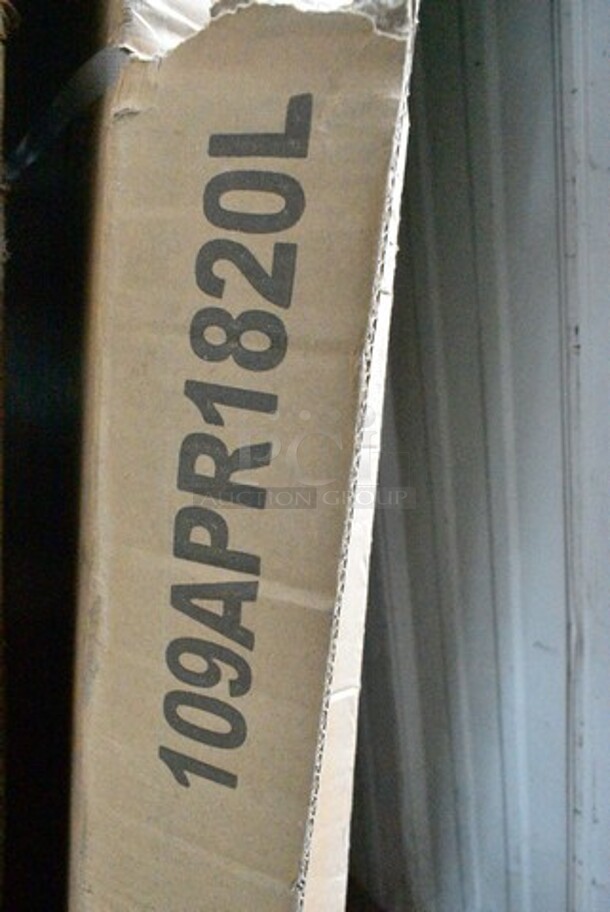 2 BRAND NEW SCRATCH AND DENT! Regency 109APR1820L 20 Pan End Load Bun / Sheet Pan Rack with Non-Marking Casters - Unassembled. May Be Missing Pieces. 2 Times Your Bid!  - Image 4 of 4