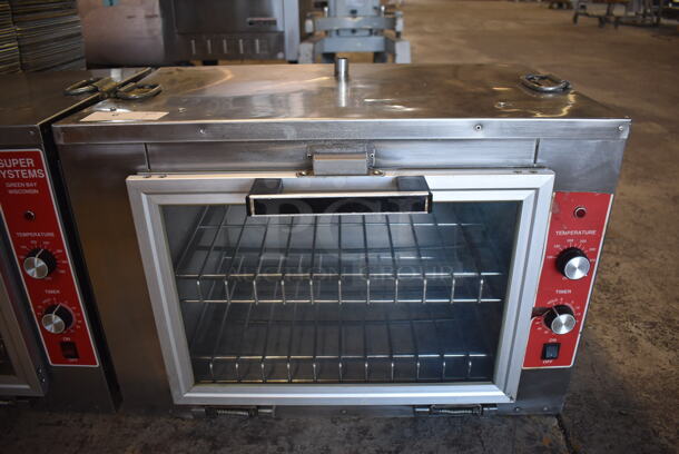 Super Systems NCO-2H-CT Stainless Steel Commercial Countertop Electric Powered Oven w/ View Through Door and Thermostatic Controls. 120 Volts, 1 Phase. 28x18x21. Tested and Working!