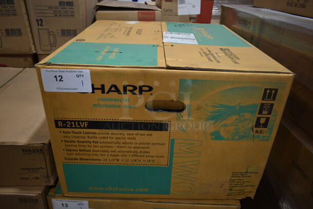 BRAND NEW IN BOX! Sharp R-21LVF Stainless Steel 1000w Commercial Microwave w/ Touch Pad. 120 Volts, 1 Phase.  - Image 3 of 4