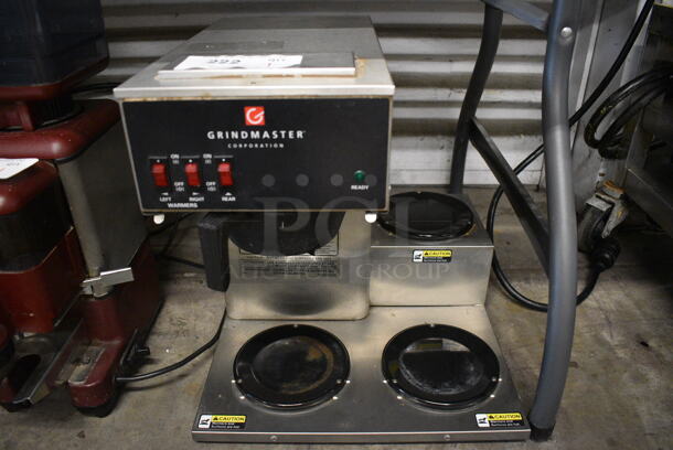 Grindmaster Stainless Steel Commercial Countertop 3 Burner Coffee Machine w/ Poly Brew Basket. 16x20x16