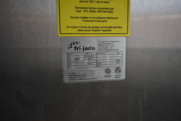 Fri-jado TDR 7-P Stainless Steel Commercial Electric Powered Rotisserie Oven w/ Under Shelf on Commercial Casters. 208 Volts, 3 Phase. - Image 6 of 6