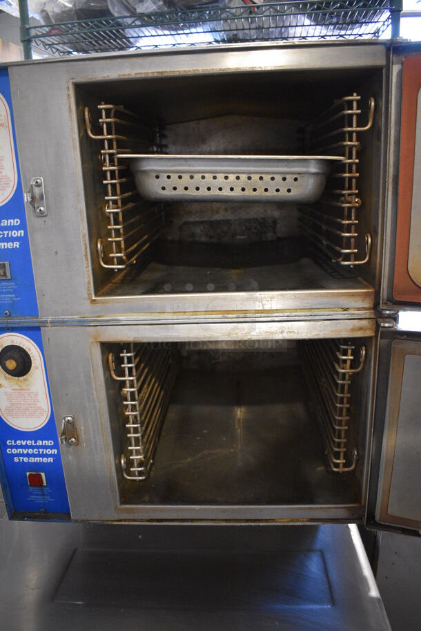 Cleveland Convection Stainless Steel Commercial Electric Powered Double Deck Steam Cabinet w/ Model TDC/2-20 Tilting Kettle. 208 Volts, 3 Phase. 42x35x62 - Image 3 of 10