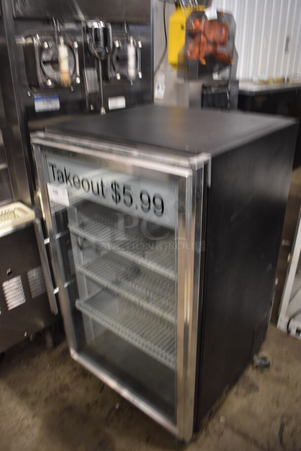 True GDM-07F Commercial Stainless Steel Countertop Merchandiser Freezer With Polycoated Shelves On Commercial Casters With Black Cabinet. 115V, 1 Phase. Tested and Powers On But Does Not Get Cold - Image 3 of 8