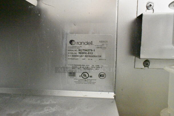 Randell 9030K-513 Stainless Steel Commercial 2 Door Work Top Cooler. Contents Not Included. 115 Volts, 1 Phase. Tested and Powers On But Does Not Get Cold - Image 6 of 6