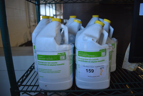 8 Kay Calibre Warewash Delimer Jugs. 6x6x12. 8 Times Your Bid!