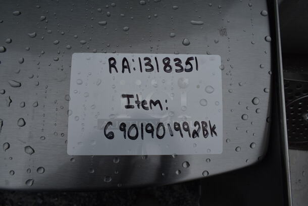 BRAND NEW SCRATCH AND DENT! Rubbermaid 6901901992BK Slim Jim Stainless Steel Black Accent Front Step-On Rectangular Trash Can with Single Rigid Plastic Liner - 52 Qt. / 13 Gallon - Image 5 of 5