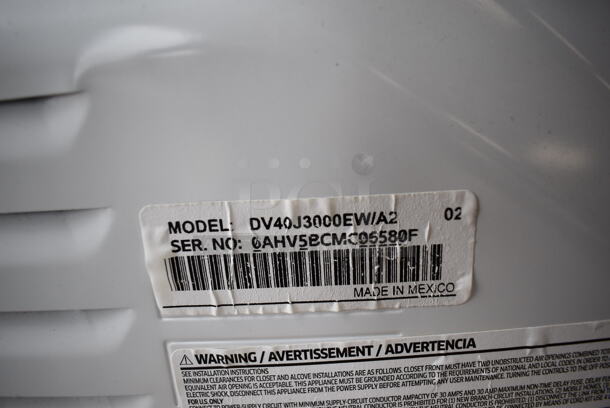 Samsung DV40J3000EW/A2 Metal Front Load Dryer w/ Moisture Sensor. 27x29x44 - Image 6 of 6