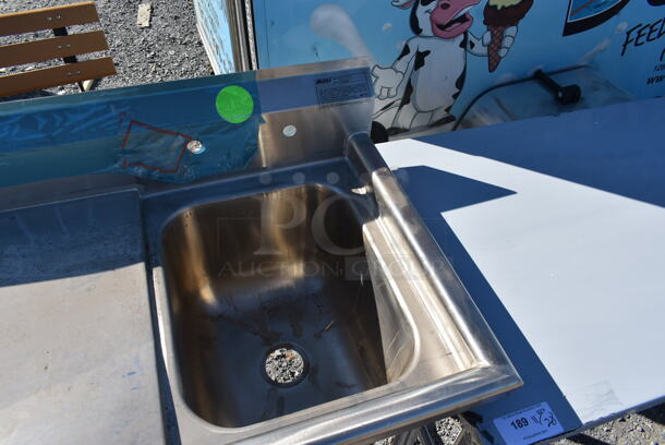 BRAND NEW SCRATCH AND DENT! Eagle 314-16-1-24L Stainless Steel Commercial Single Bay Sink w/ Left Side Drain Board. Bay 16x20. Drain Board 22x23. - Image 2 of 4