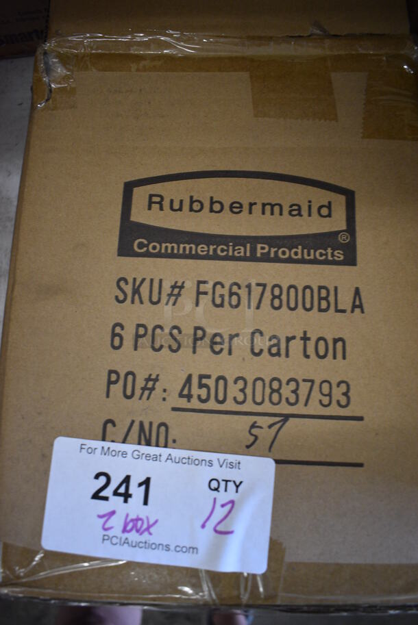 ALL ONE MONEY! Lot of 12 BRAND NEW IN BOX! Rubbermaid FG617800BLA Black Literature Holder Cart Bags. 10.5x29 - Image 4 of 5