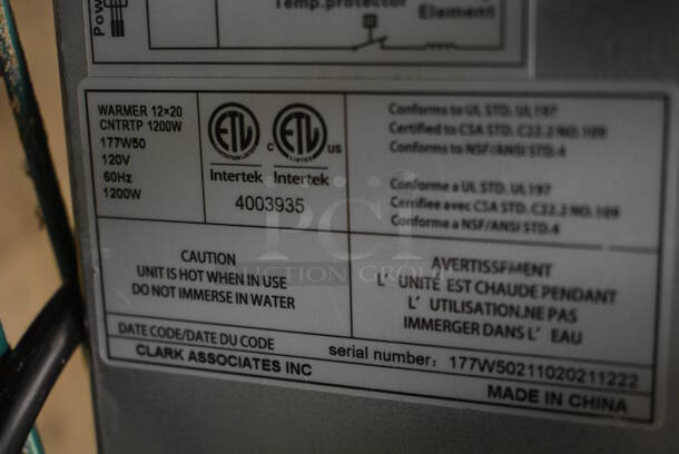 Avantco 177W50 Stainless Steel Commercial Countertop Food Warmer. 120 Volts, 1 Phase. 14.5x22x9. Tested and Working! - Image 7 of 7
