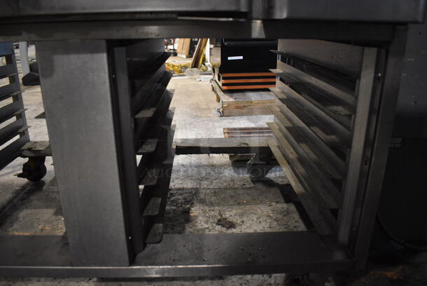 Baxter OV310E Stainless Steel Commercial Floor Style Electric Powered Mini Rotating Rack Oven w/ Pan Rack on Commercial Casters. 208 Volts, 3 Phase. 48x36x75 - Image 8 of 11