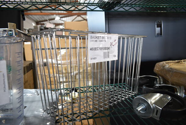 4 BRAND NEW SCRATCH AND DENT! Various Items Including 460EC1810BSK Regency Chrome Storage Basket for Wire Shelving - 17 3/8" x 7 1/2" x 10", 4 Commercial Casters, TableCraft Bullet Card Holder, BN-101. 4 Times Your Bid!  - Image 6 of 7