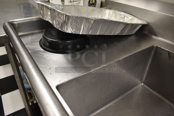 Stainless Steel Commercial Single Bay Left Side Dirty Side Dishwasher Table w/ Spray Nozzle Attachment and Handles. Bay 20x20. Drain Board 19x23.5. BUYER MUST REMOVE. (kitchen) - Image 7 of 7