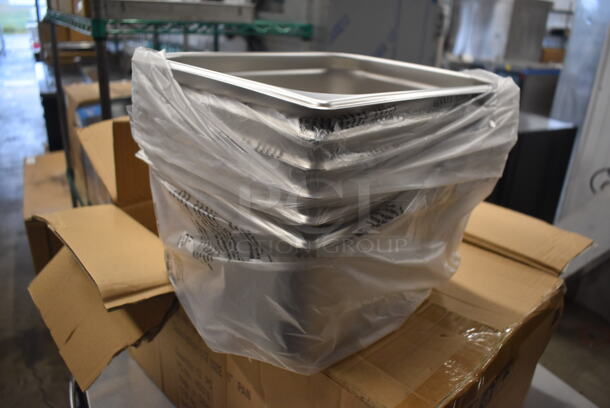 12 BRAND NEW IN BOX! Winco SPJH-206 Stainless Steel 1/2 Size Drop In Bins. 1/2x6. 12 Times Your Bid! - Image 2 of 4