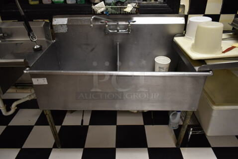 Eagle Stainless Steel Commercial 2 Bay Sink w/ Faucet and Handles. BUYER MUST REMOVE. (kitchen)