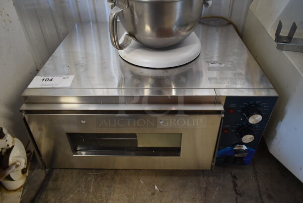 BRAND NEW SCRATCH AND DENT! 2023 Hoocoo CMO-1 Stainless Steel Commercial Countertop Electric Powered Pizza Oven w/ Broken Cooking Stone. 120 Volts, 1 Phase.  - Image 1 of 5