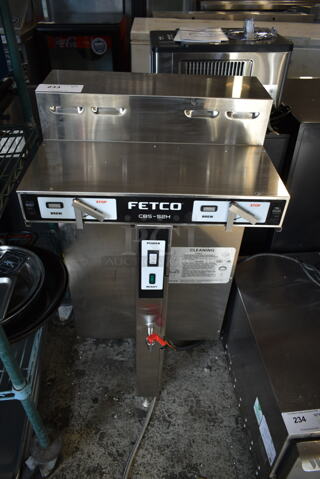 Fetco CBS-52H20 Stainless Steel Commercial Countertop Coffee Machine w/ Hot Water Dispenser and Poly Brew Basket. 120/208-240 Volts, 1 Phase.